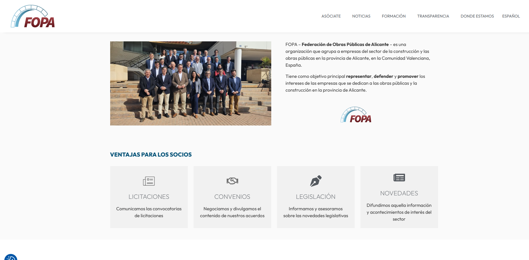 Nueva web de FOPA